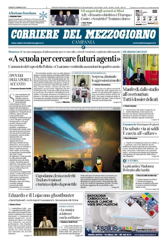 Prima-pagina-corriere del mezzogiorno-del-2025-01-02